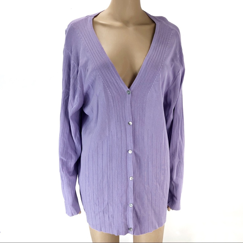 Loulou  purple cardigan 3x (#32) - Picture 2 of 8